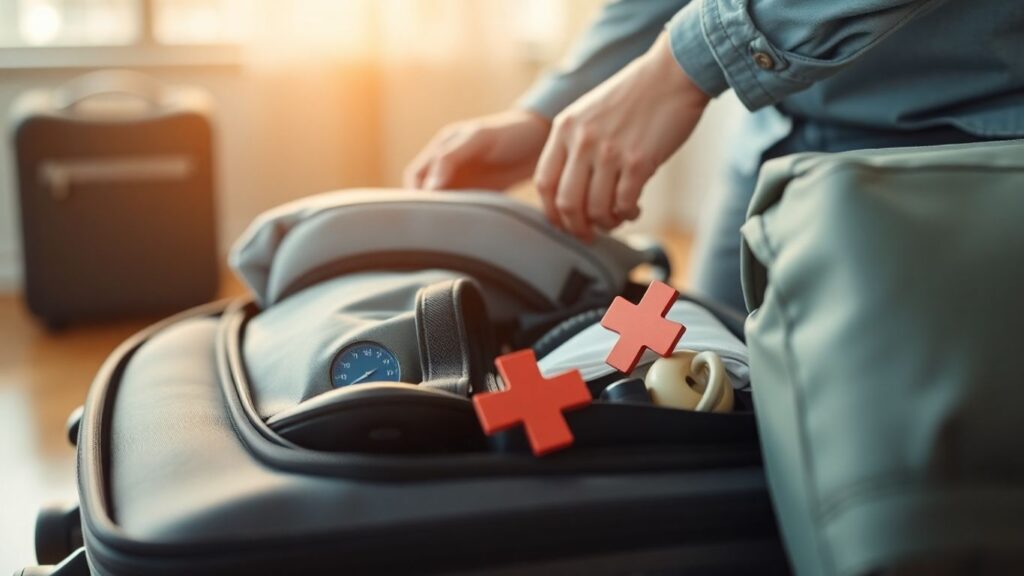 Koffer packen für eine Reise mit Reisehaftpflichtversicherung